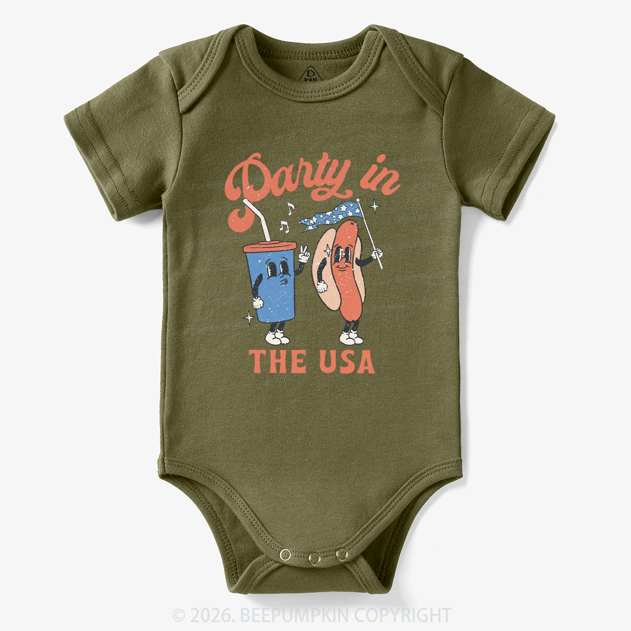 Party In The USA Hot Dog And Drink Bodysuit