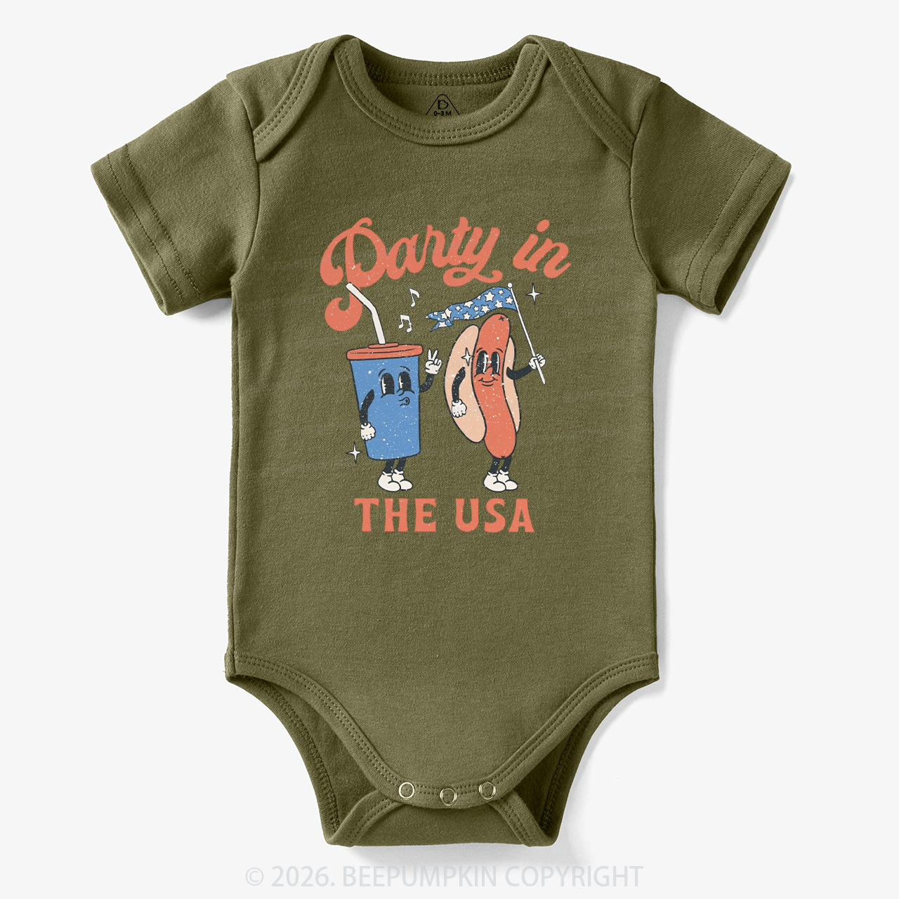 Party In The USA Hot Dog And Drink Bodysuit