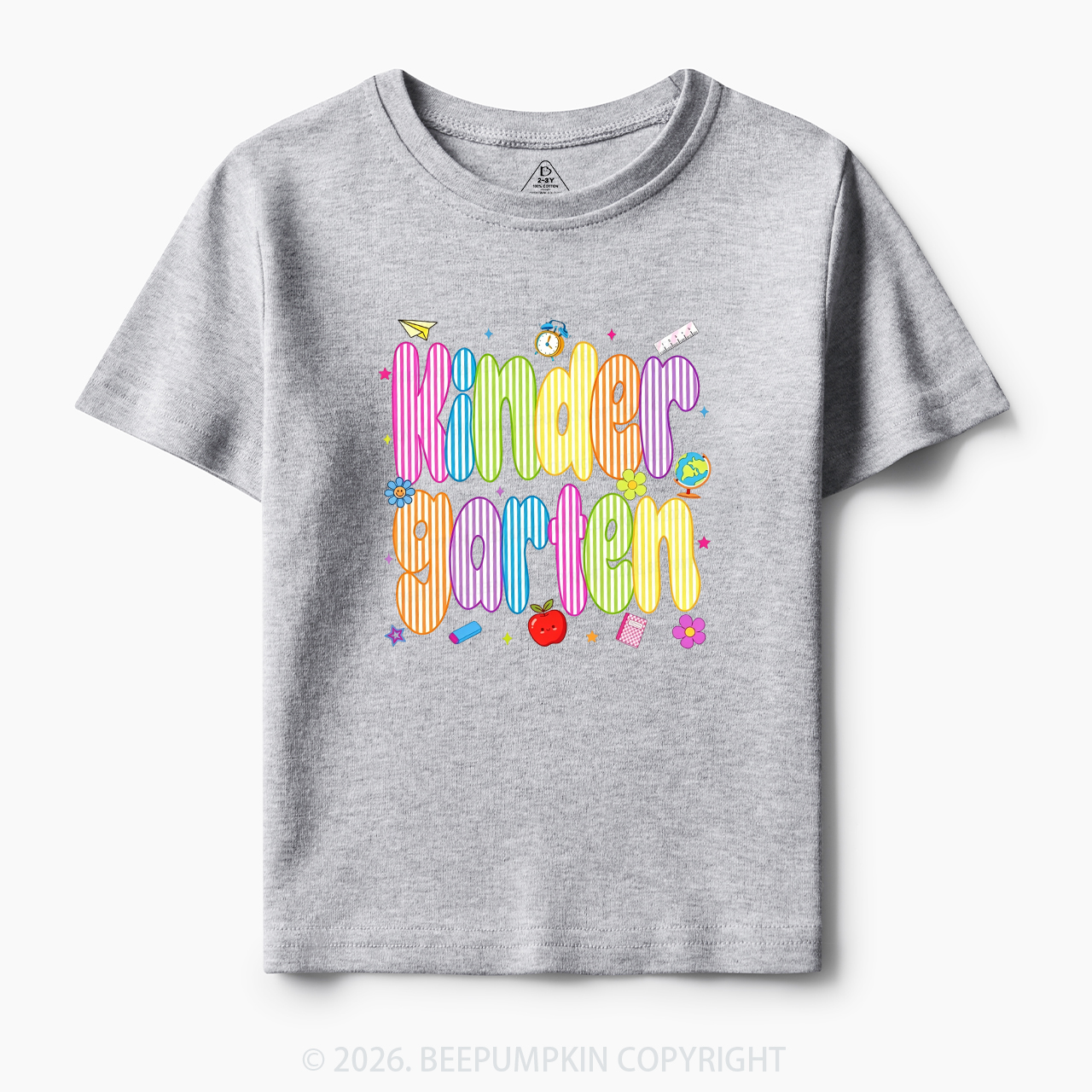 Personalized Preppy Back To School Colorful Stripes Toddler&Kid's Tees
