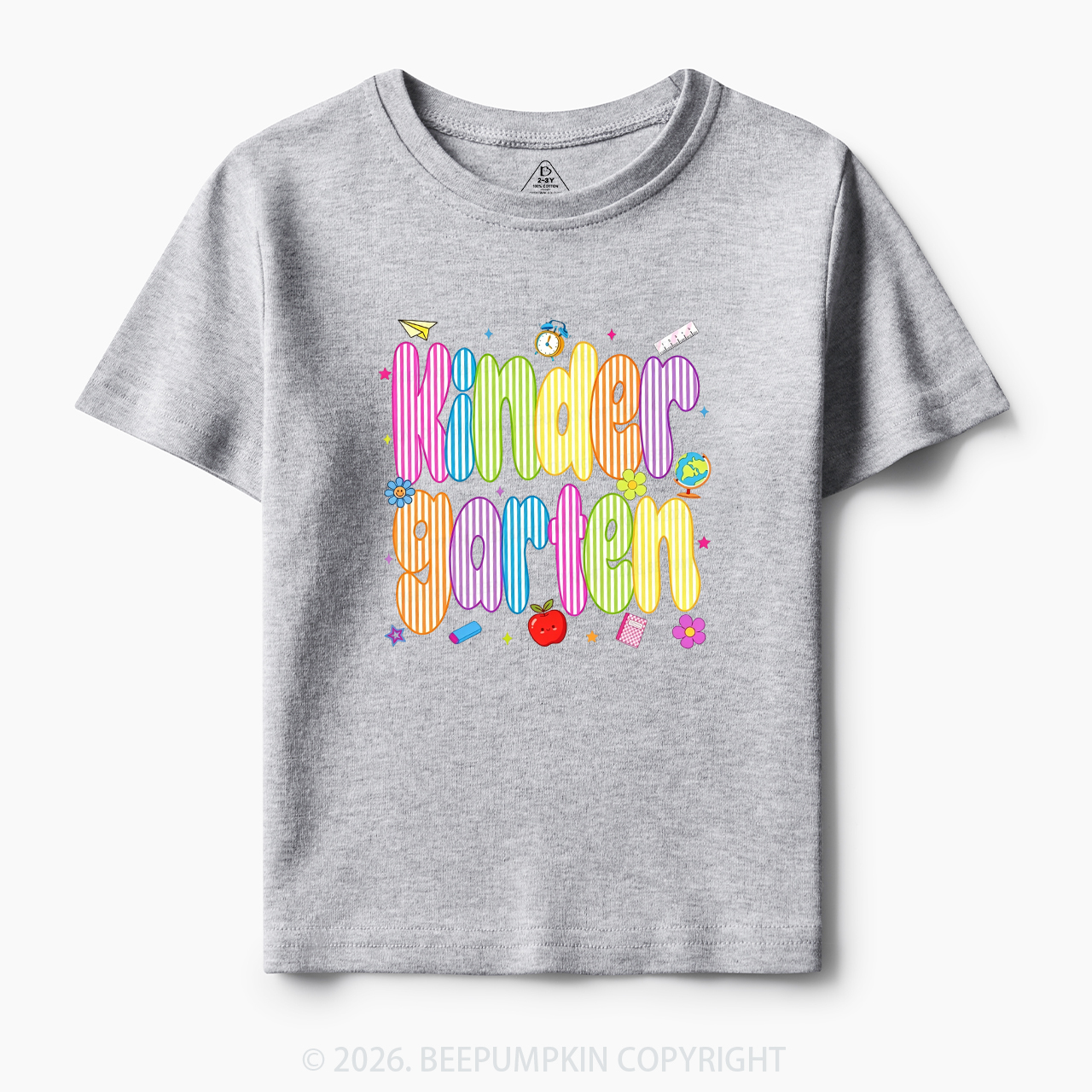 Personalized Preppy Back To School Colorful Stripes Toddler&Kid's Tees