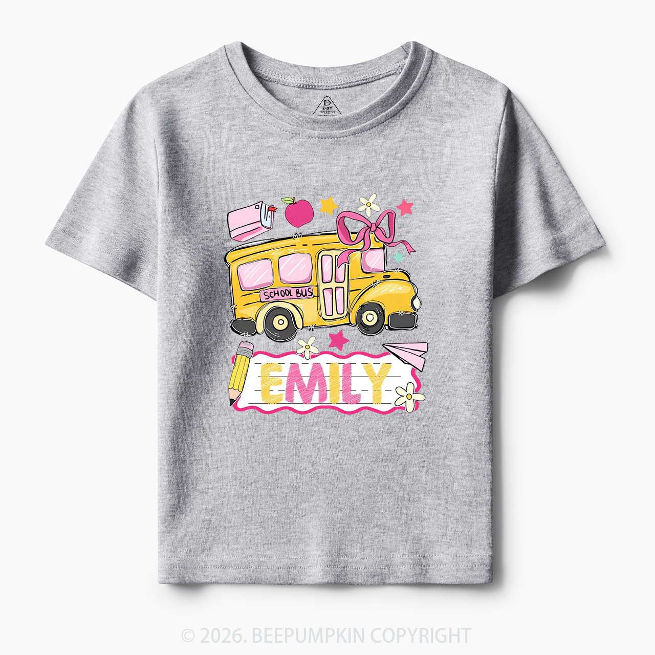 Personalized Name School Bus Back To School Toddler&Kid's Tees