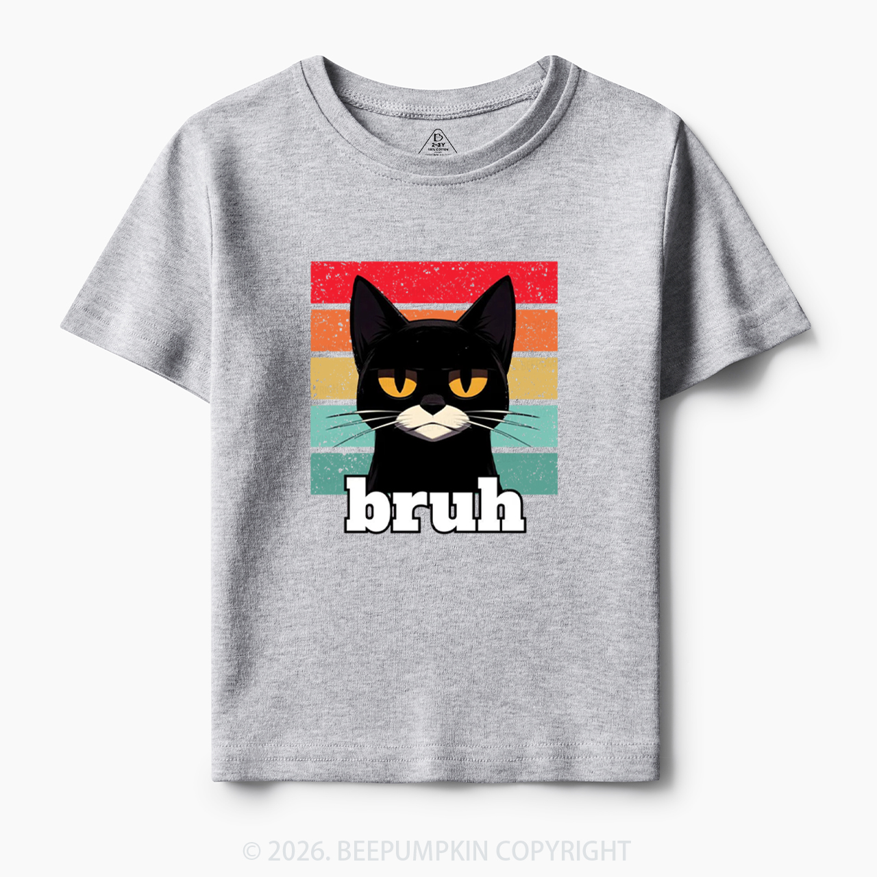 Bruh Cat Funny Back to School Toddler&Kid's Tees