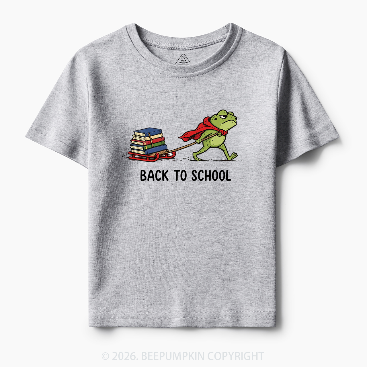 Grumpy Frog Pulling Books Funny Back To School Toddler&Kid's Tees