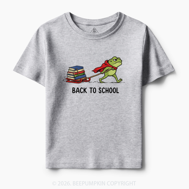Grumpy Frog Pulling Books Funny Back To School Toddler&Kid's Tees