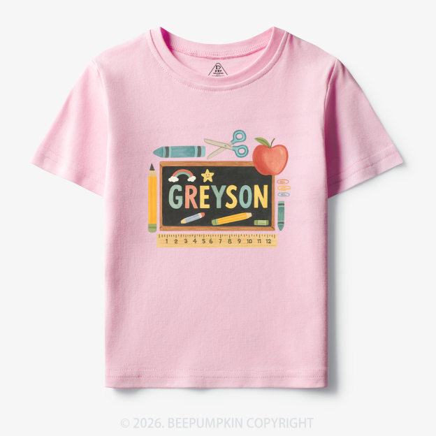 Personalized Name Blackboard Back To School Toddler&Kid's Tees
