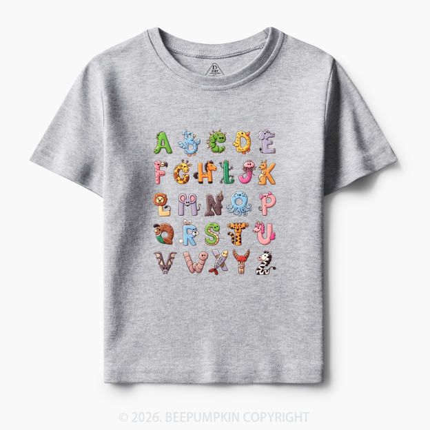 Cute Animals Alphabet Toddler&Kid's Tees
