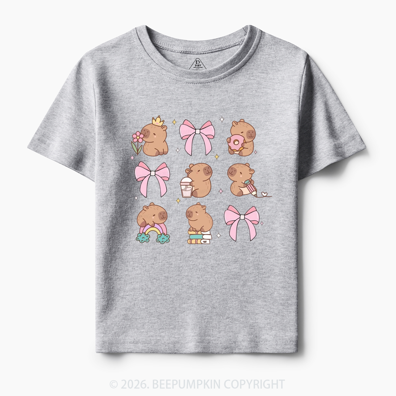 Capybara Cute Back to School Funny Animal Toddler&Kid's Tees