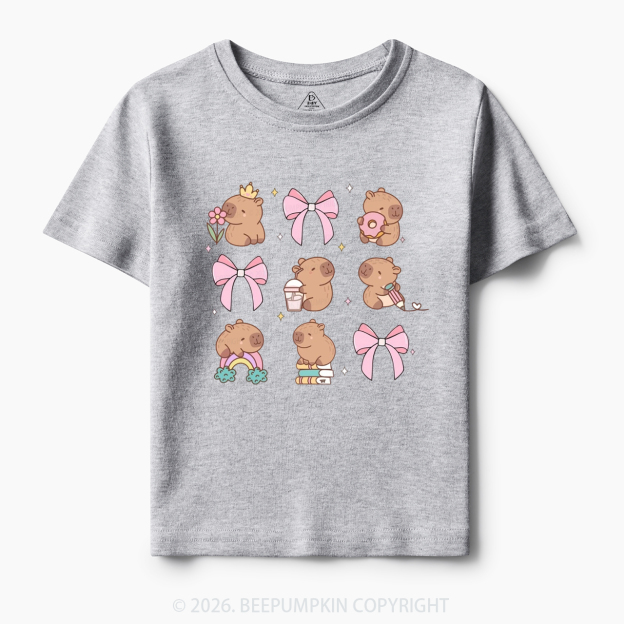 Capybara Cute Back to School Funny Animal Toddler&Kid's Tees