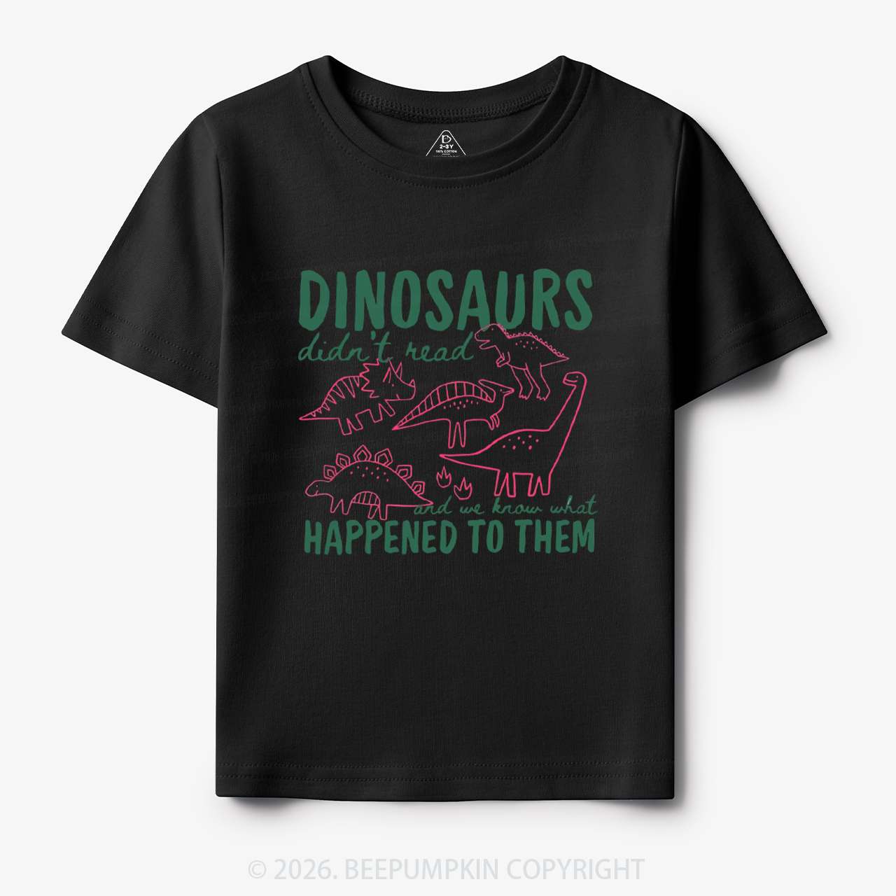 Funny Dinosaurs Didn't Read Toddler&Kid's Tees