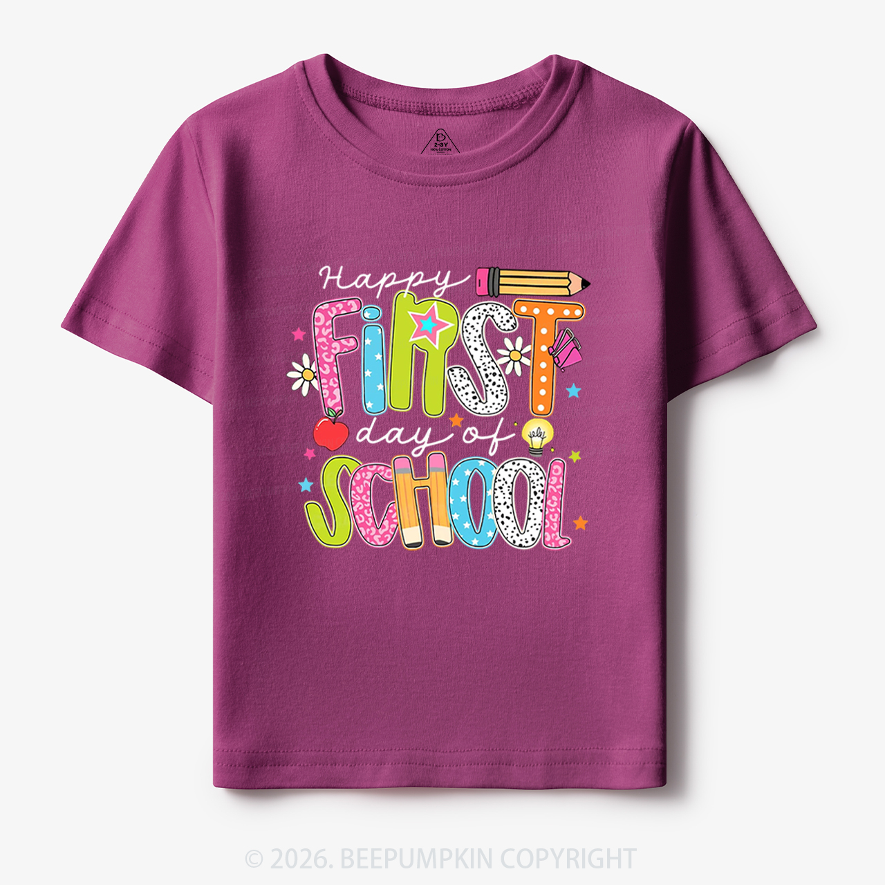 Colorful Happy First Day Of School Toddler&Kid's Tees