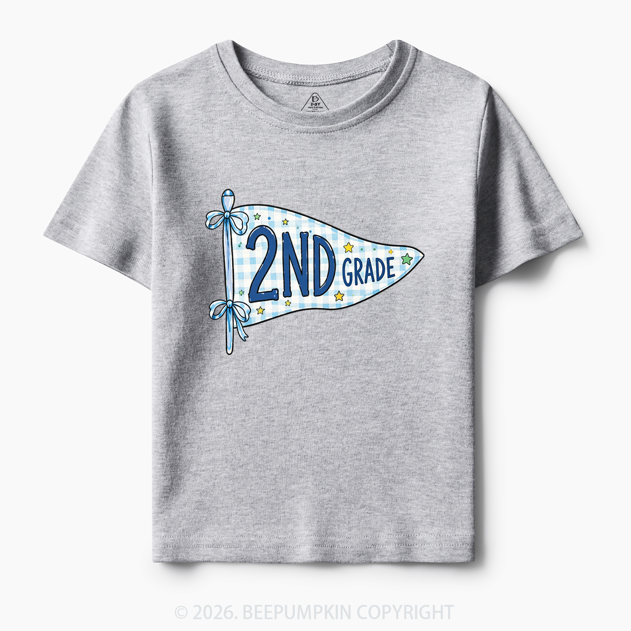 Personalized Back to School Pennant Bow Pastel Toddler&Kid's Tees