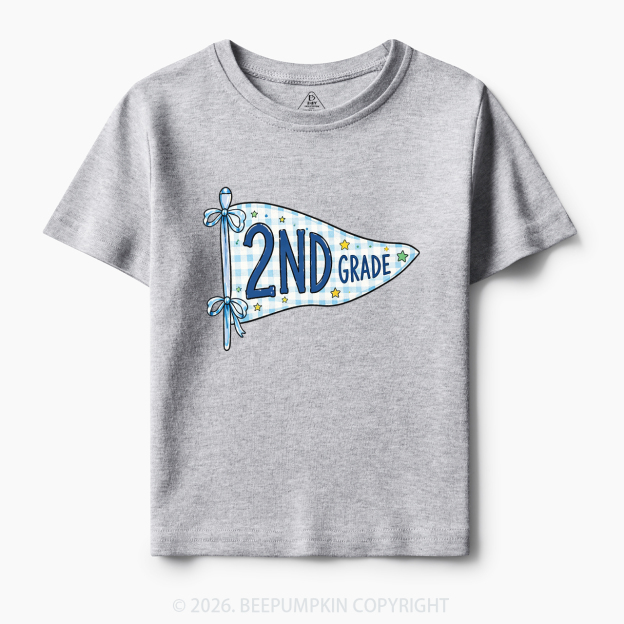 Personalized Back to School Pennant Bow Pastel Toddler&Kid's Tees