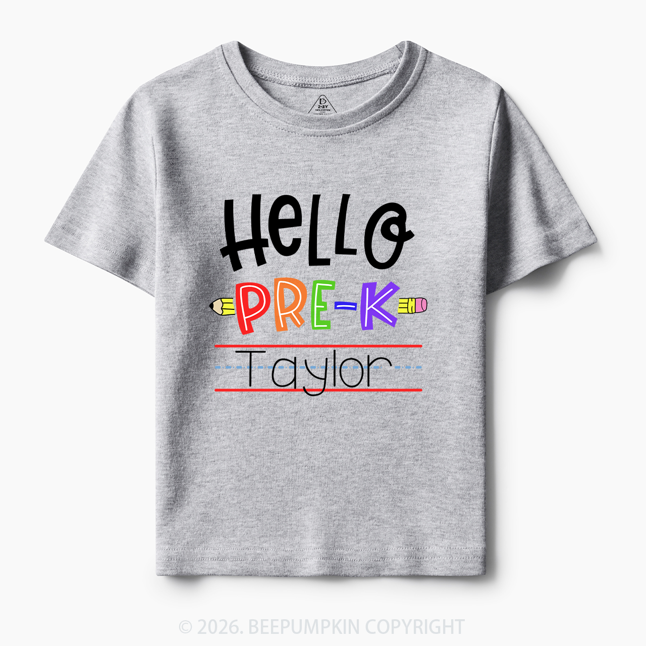 Personalized Hello Pre-k Shirt Back to School