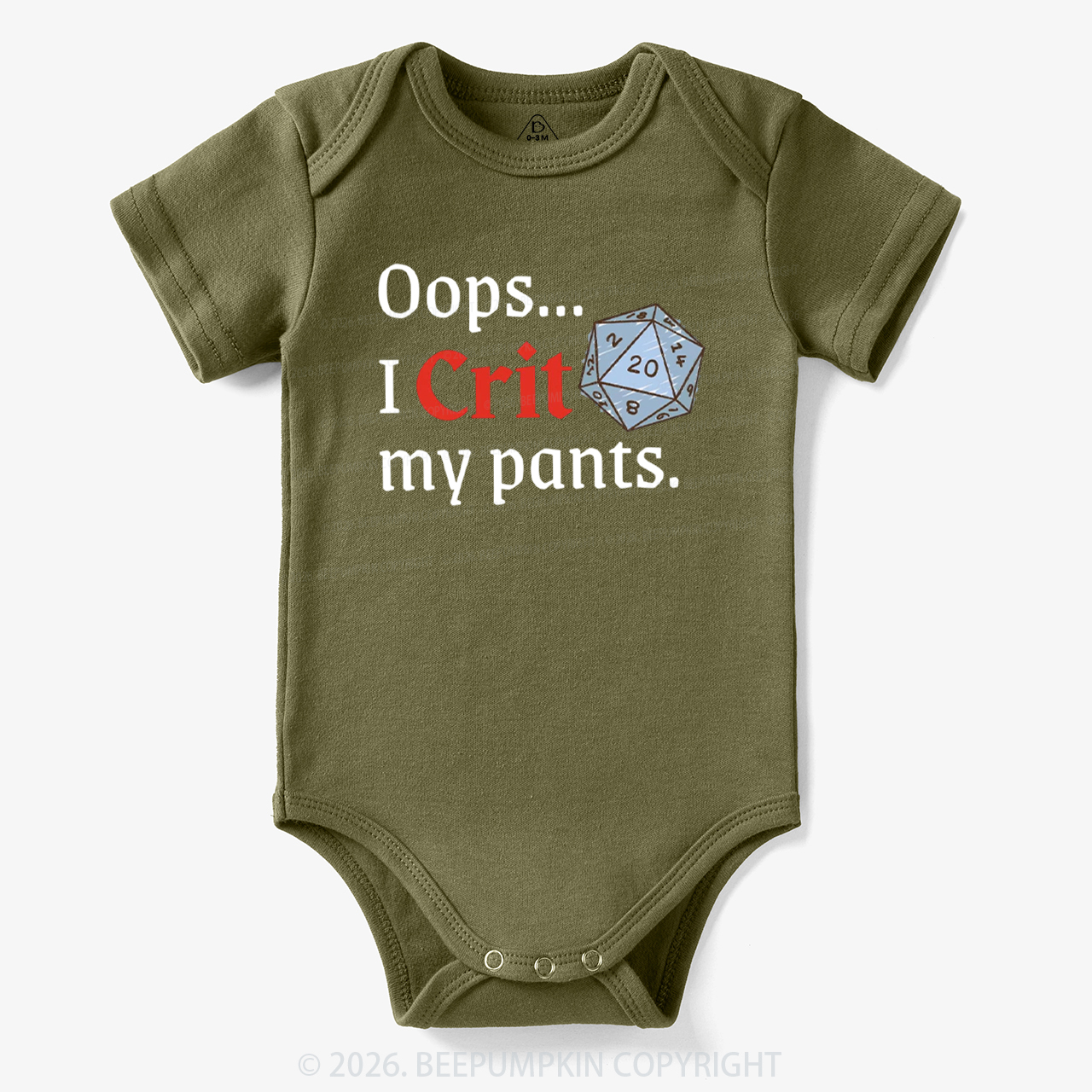Oops I CRIT My Pants Hilarious Bodysuit