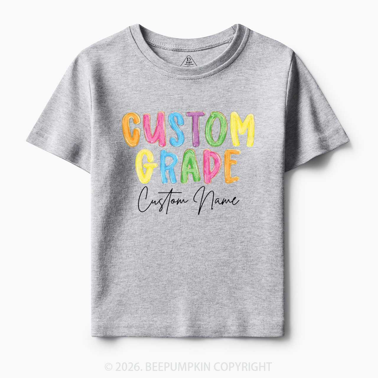 Personalized Colorful Grade Back To School Toddler&Kid's Tees
