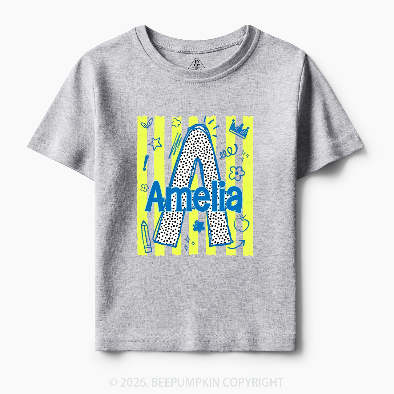 Personalized Name Alphabet Doodle Toddler&Kid's Tees