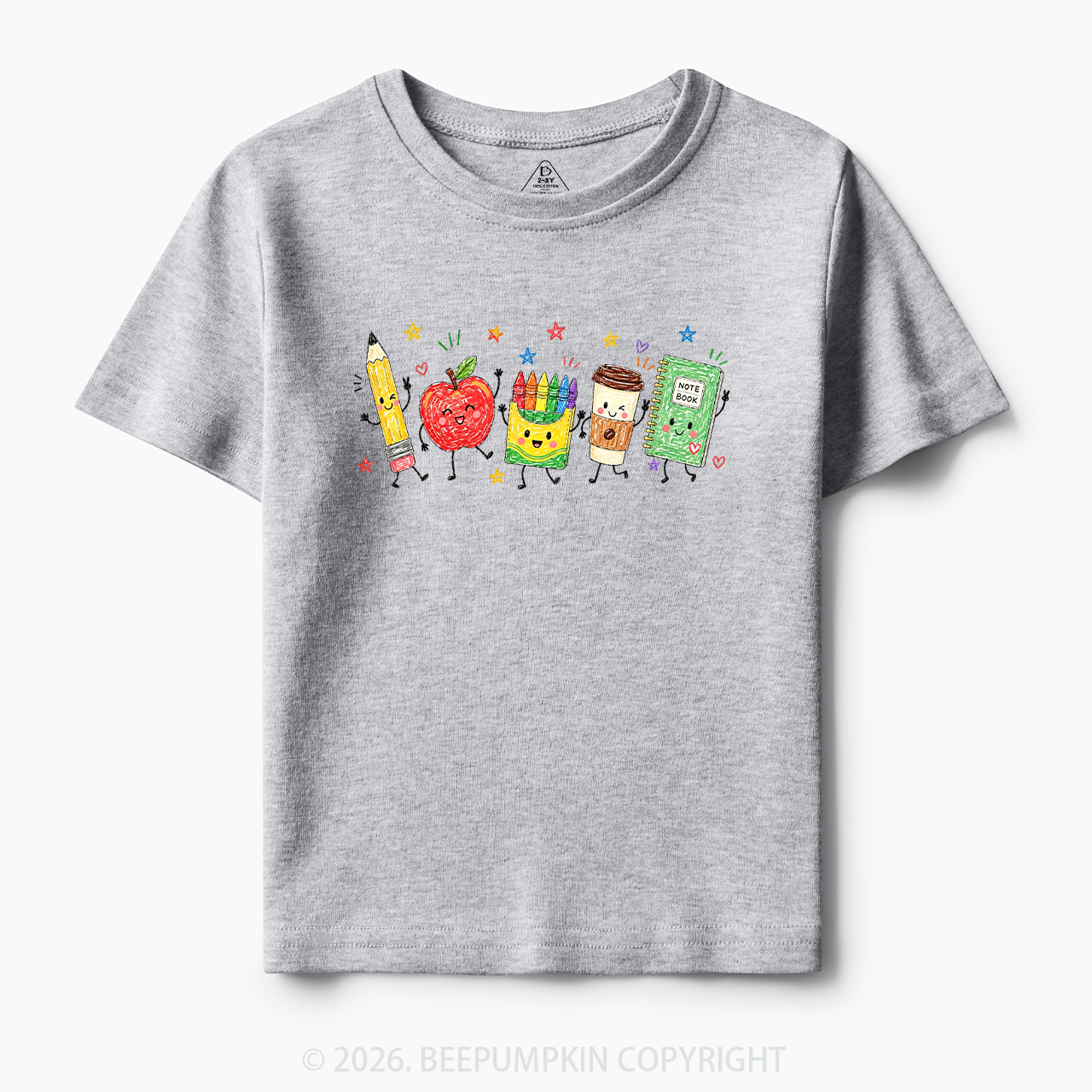 Cute Crayon Apple Pencil Notebook Toddler&Kid's Tees