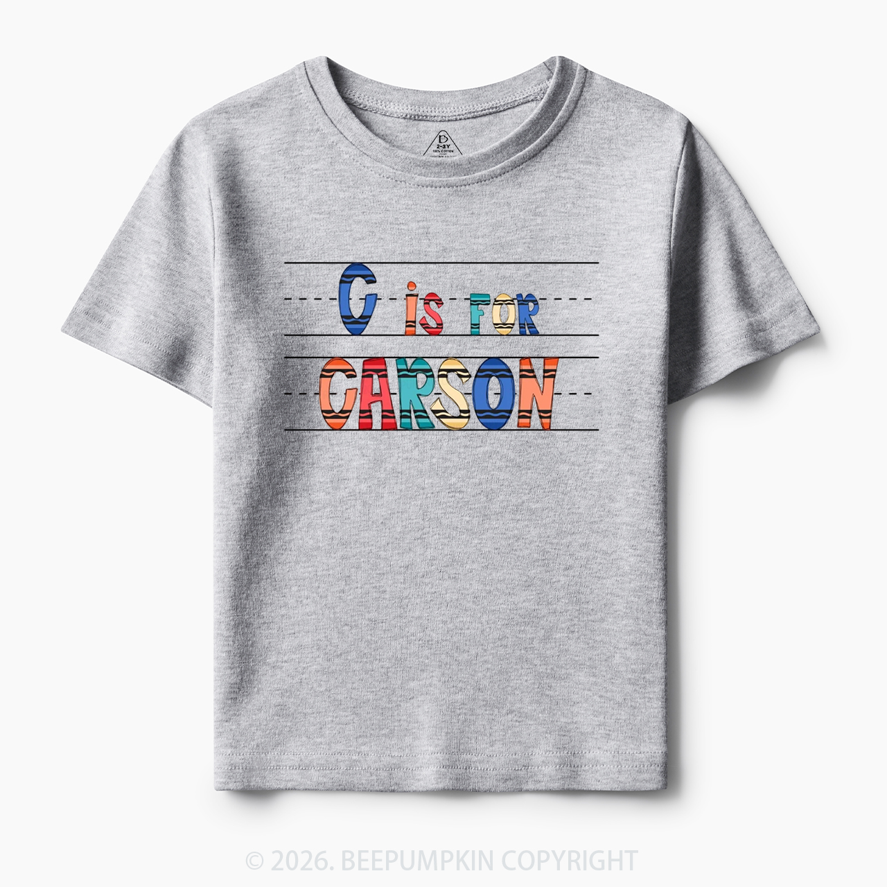 Personalized Crayon Letter Is For Name Toddler&Kid's Tees