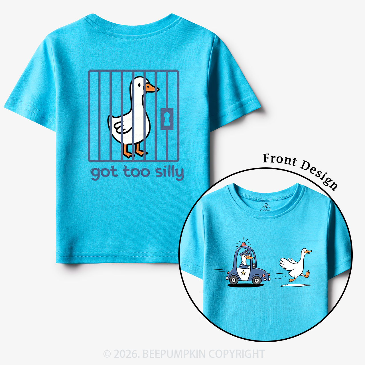 Silly Goose Got Too Silly Funny Animal Toddler&Kid's Tees
