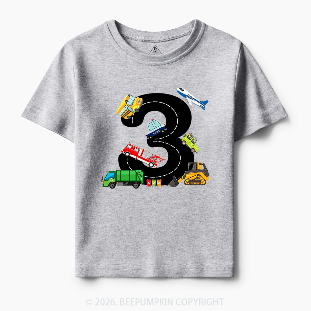 Personalized Transportation Helper Vehicles Birthday Toddler&Kid's Tees