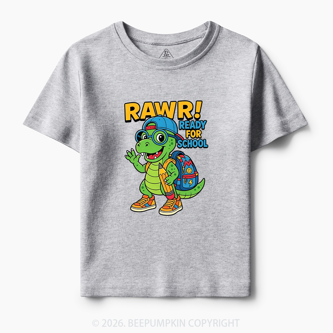 Rawr Ready for School Cute Dinosaur Toddler&Kid's Tees
