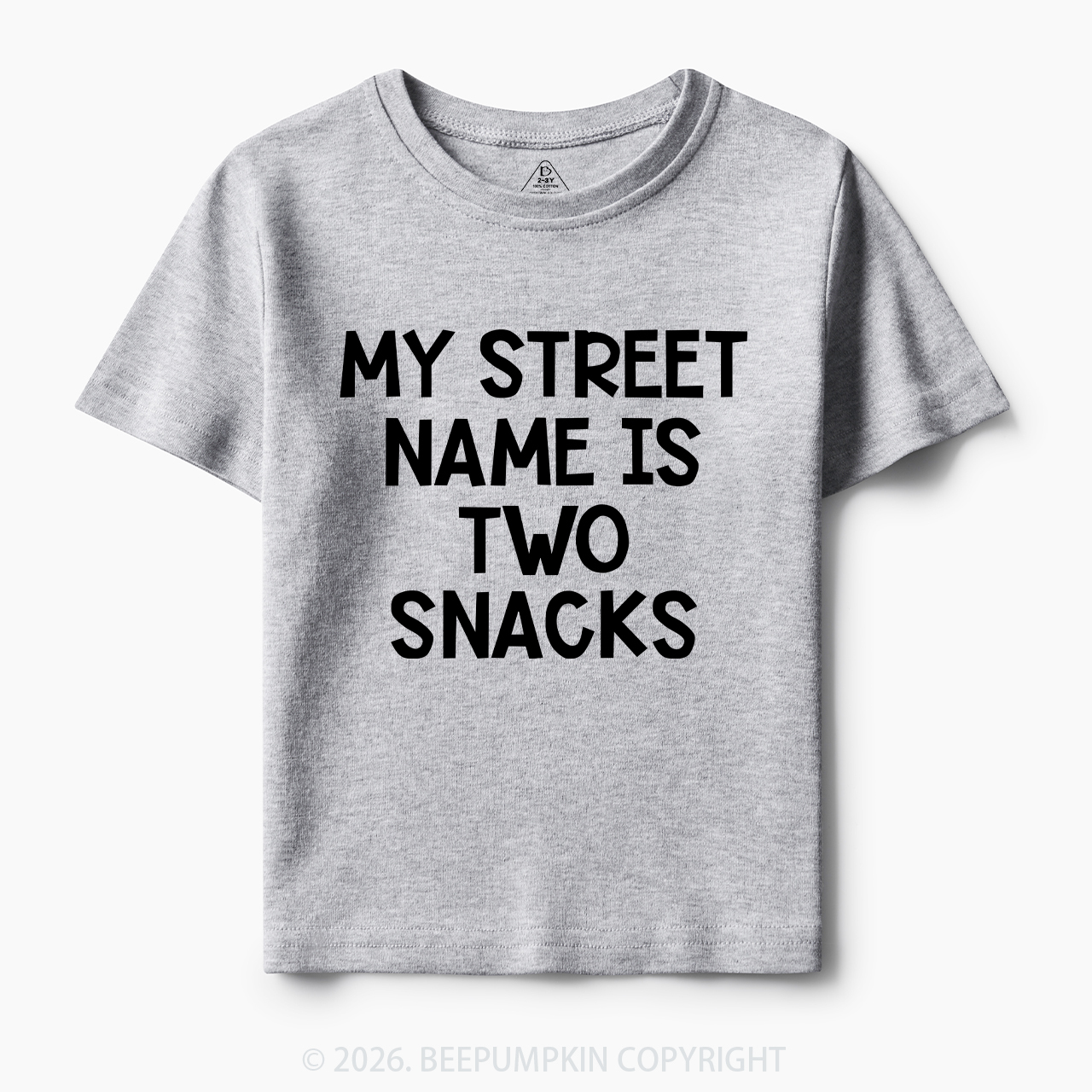 My Street Name Is Two Snacks Kids Shirt 7