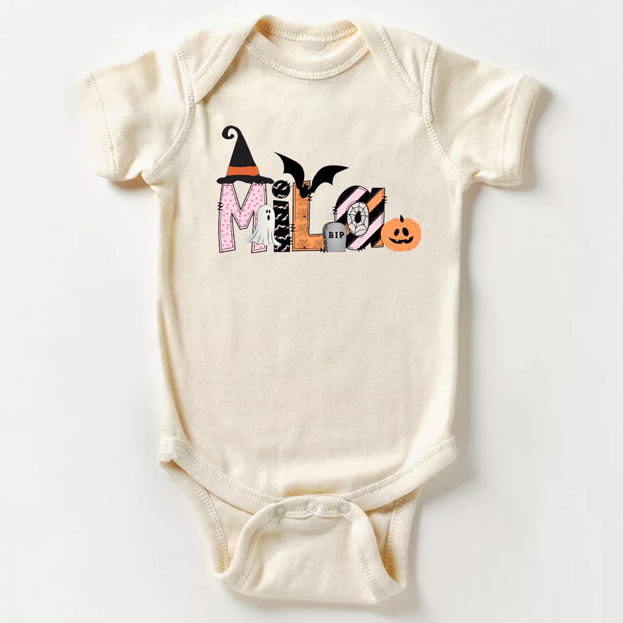 Personalized Name Halloween Bodysuit For Baby