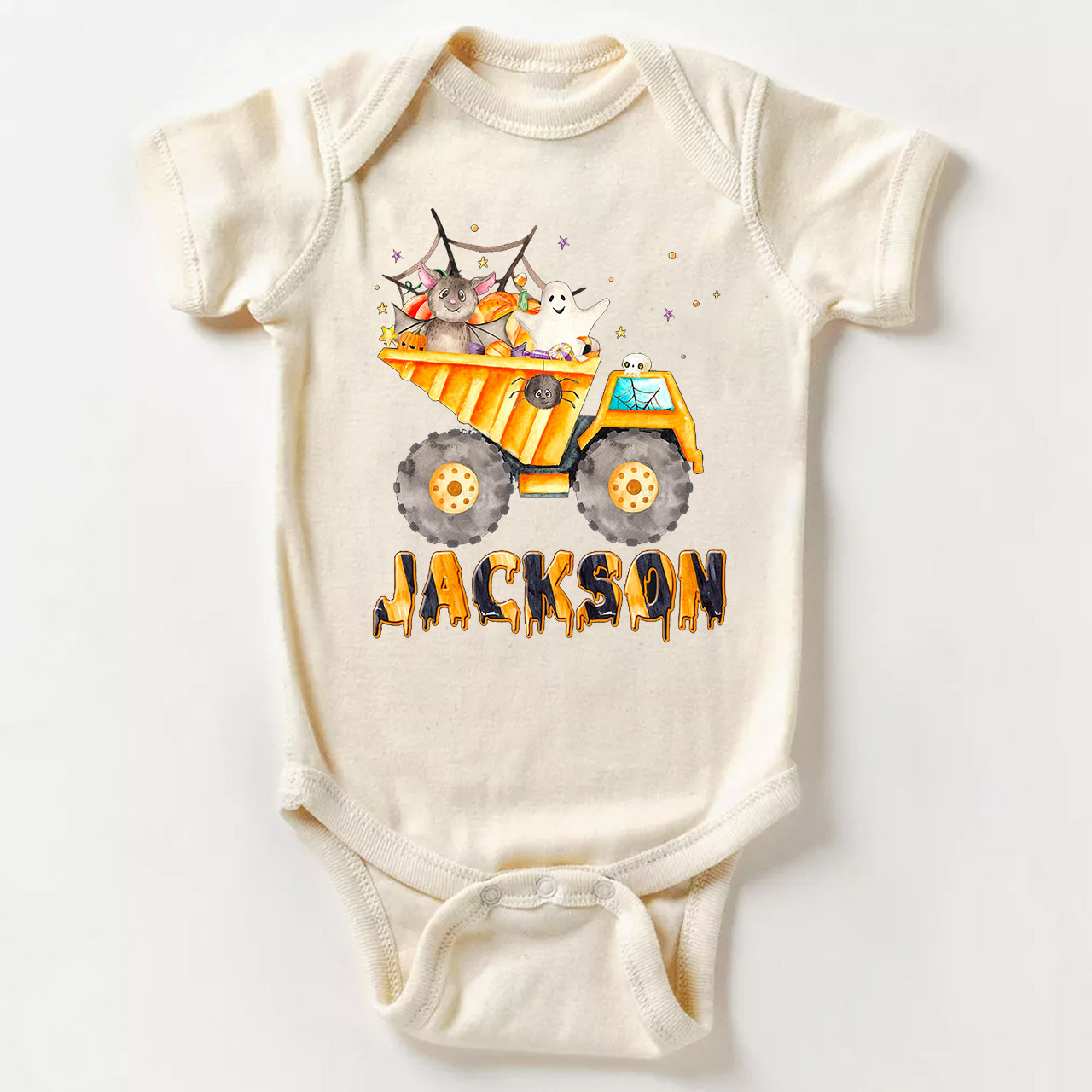 Personalized Dump Truck Halloween Bodysuit For Baby