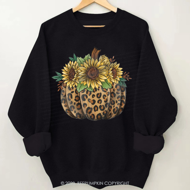 Retro Daisy Fall Pumpkin Sweatshirt