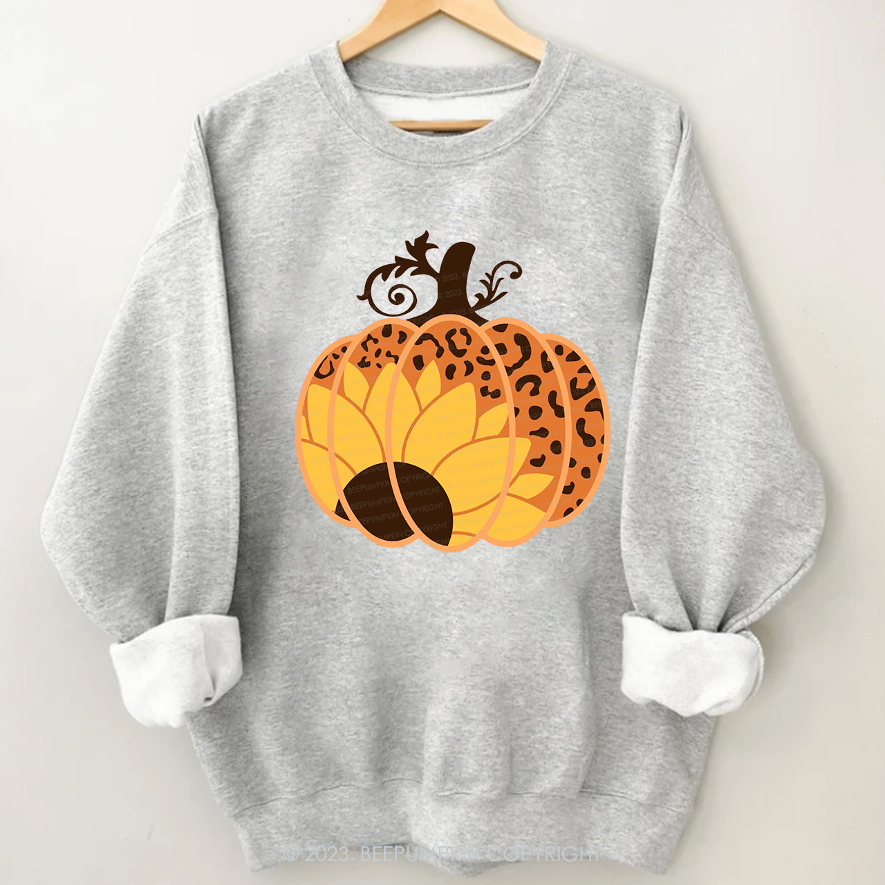 Cheetah Pumpkin Hello Fall  Sweatshirts