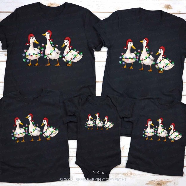 Christmas Ducks Farm Lover Matching Family Shirts Beepumpkin