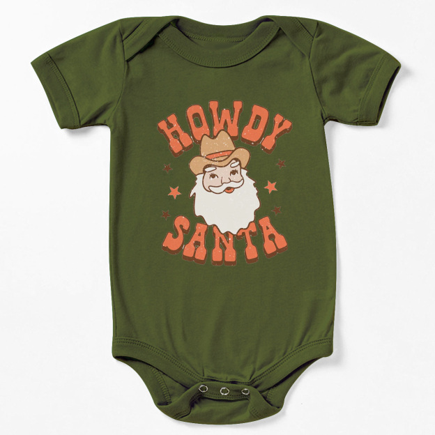 Baby Christmas Bodysuit - Howdy Santa