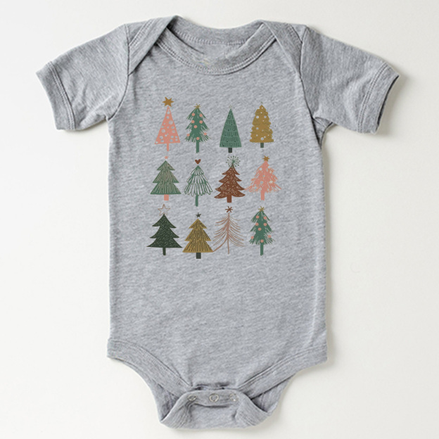 Holiday Natural Christmas Trees Bodysuit For Baby Beepumpkin