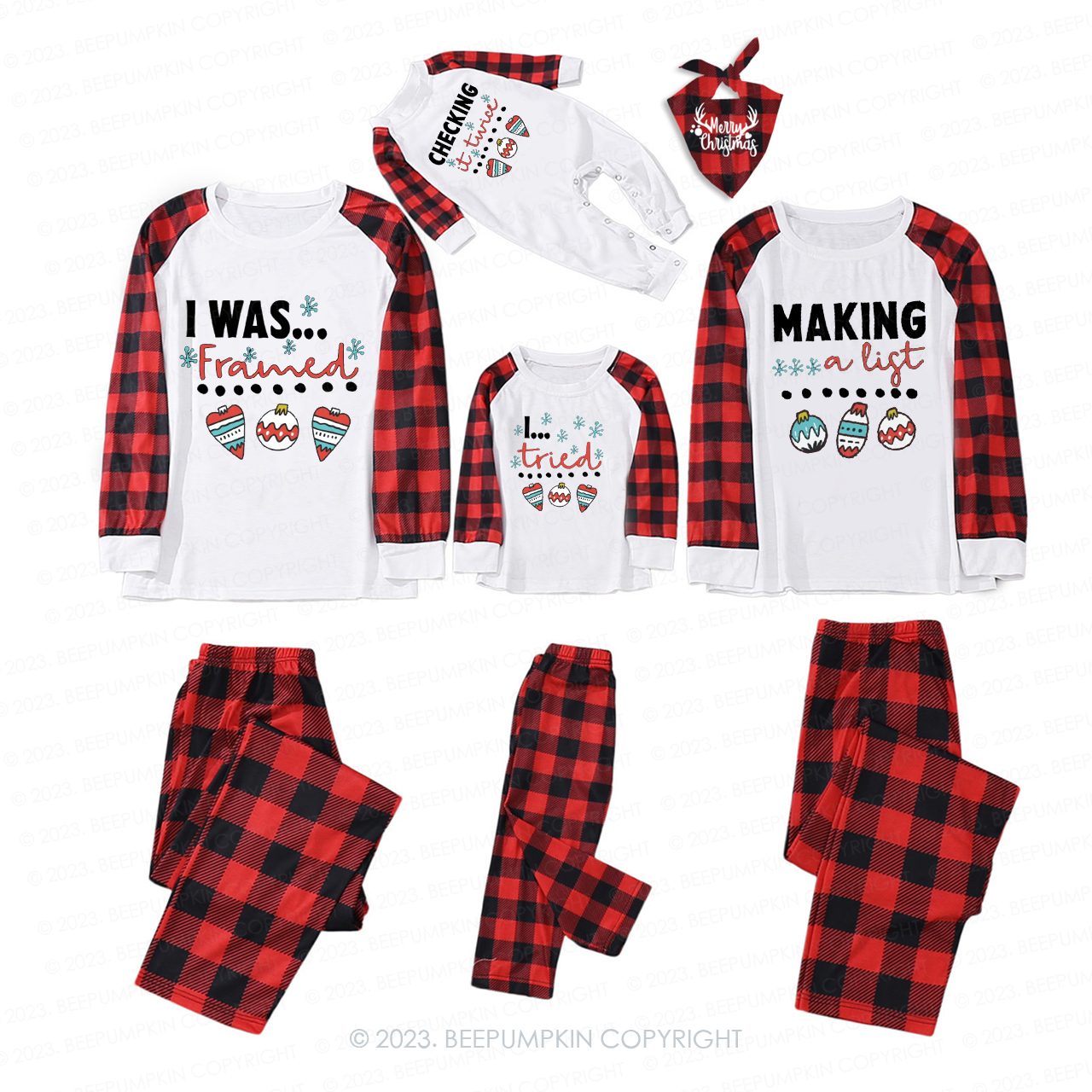 Christmas Snow Family Group Pajamas Beepumpkin