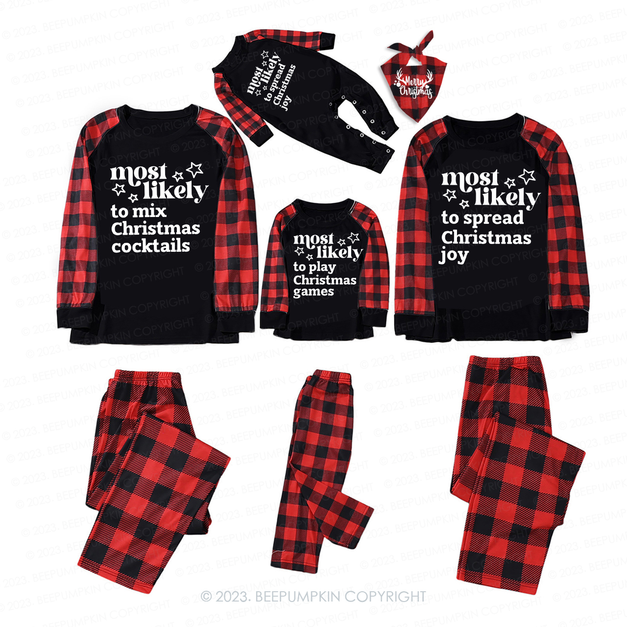 Family Matching Christmas Pajamas - Most Likely To Pajamas Beepumpkin