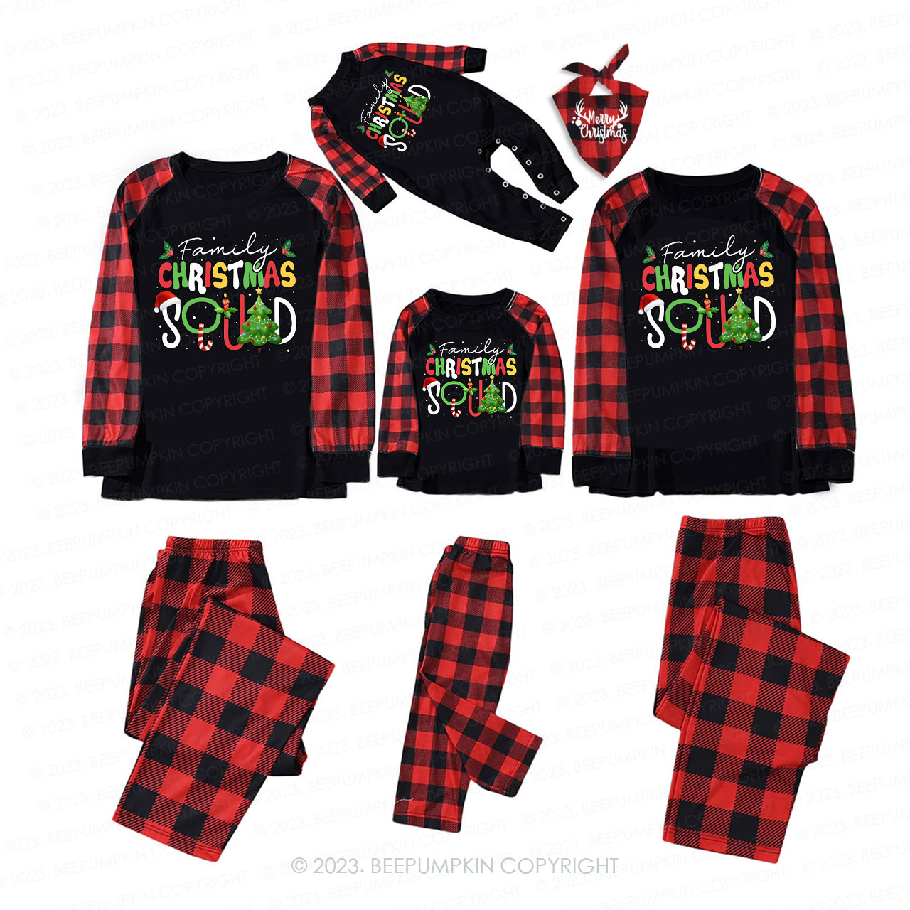 Christmas Family Squad Holiday Matching Pajamas Beepumpkin Sale-Beepumpkin™