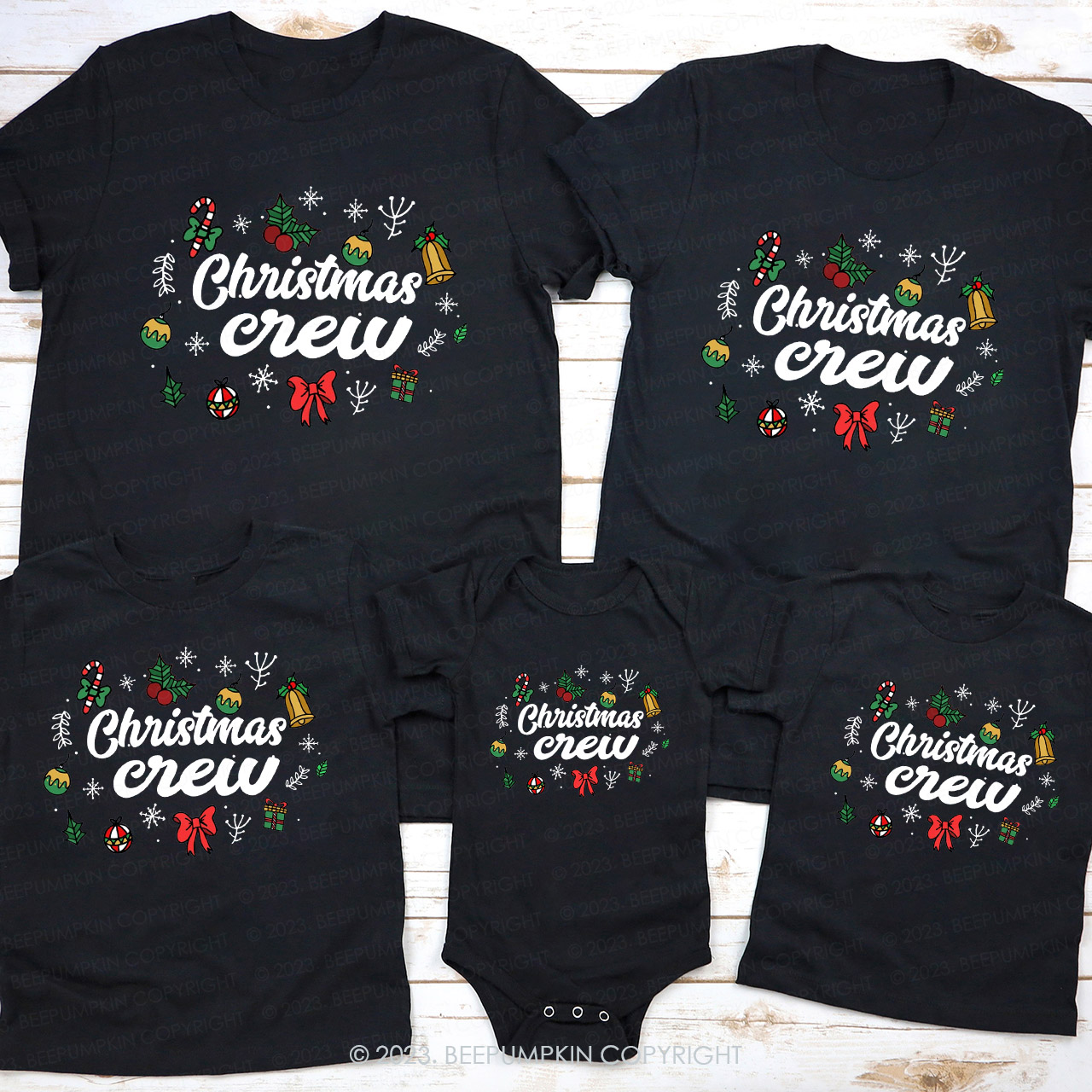 Christmas Crew Holiday Matching Shirts Beepumpkin