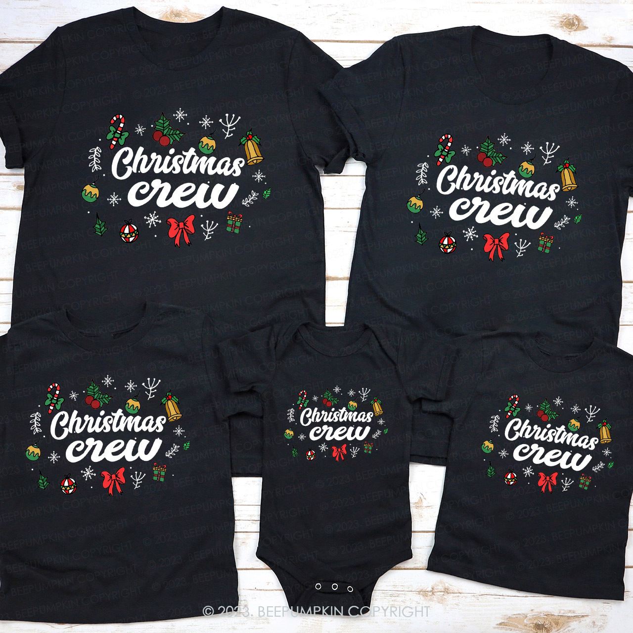 Christmas Crew Holiday Matching Shirts Beepumpkin
