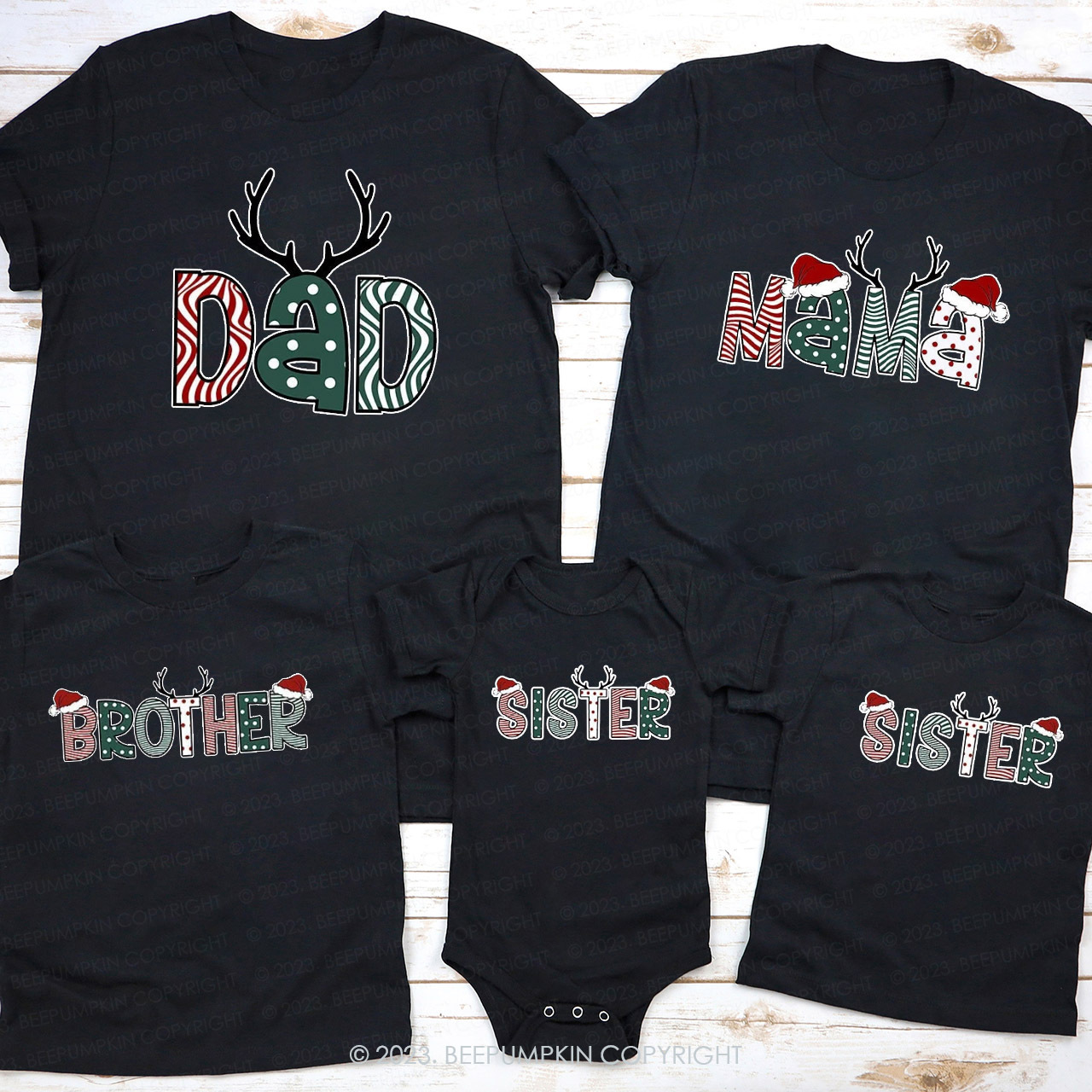 Personalized Custom Christmas Family Matching Shirts Beepumpkin