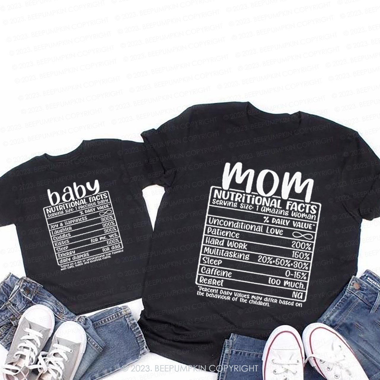 Nutritional Facts Mom Baby T-Shirts For Mom&Me