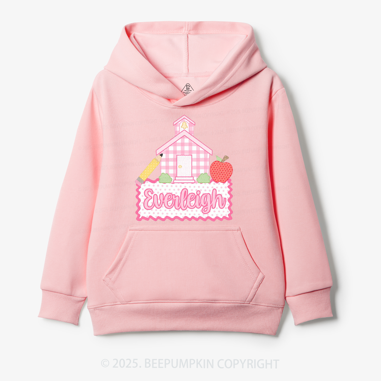 Personalized Pink Schoolhouse Kid's Hoodies Beepumpkin