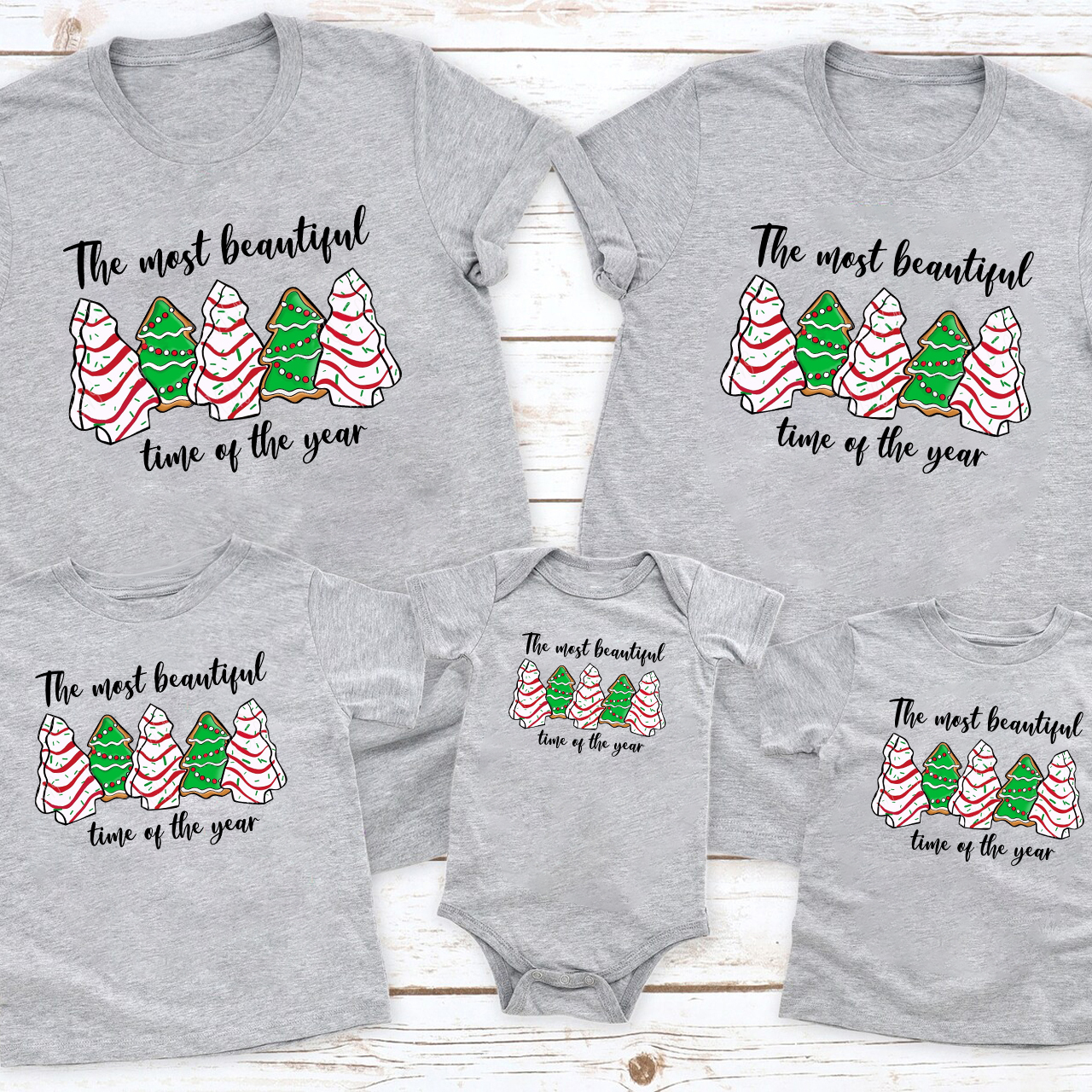 Cake Tree Christmas Family Matching Shirt