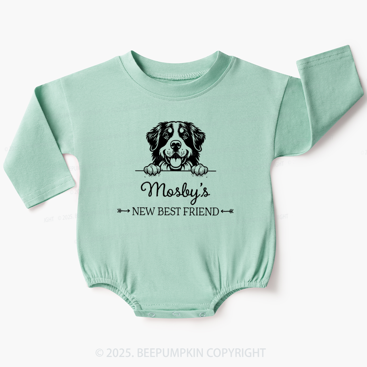 Personalized New Best Friend Baby Bubble Romper Beepumpkin