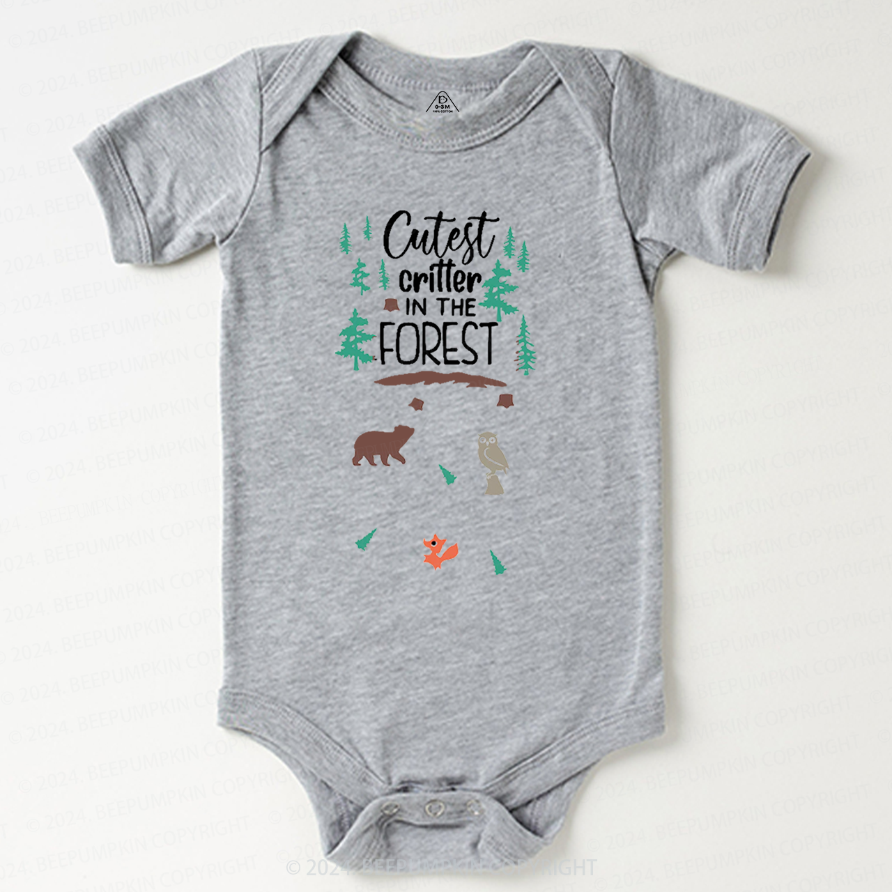 Cutest Critter In The Forest Baby Bodysuit 7
