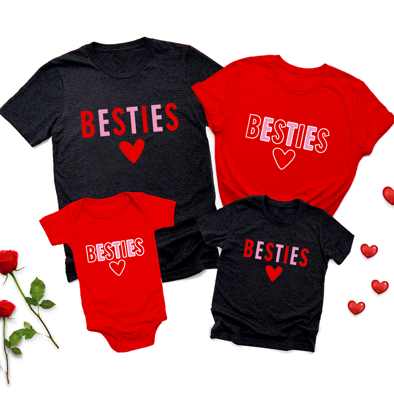 Pretty Besties Mommy And Me Valentines Matching Shirts