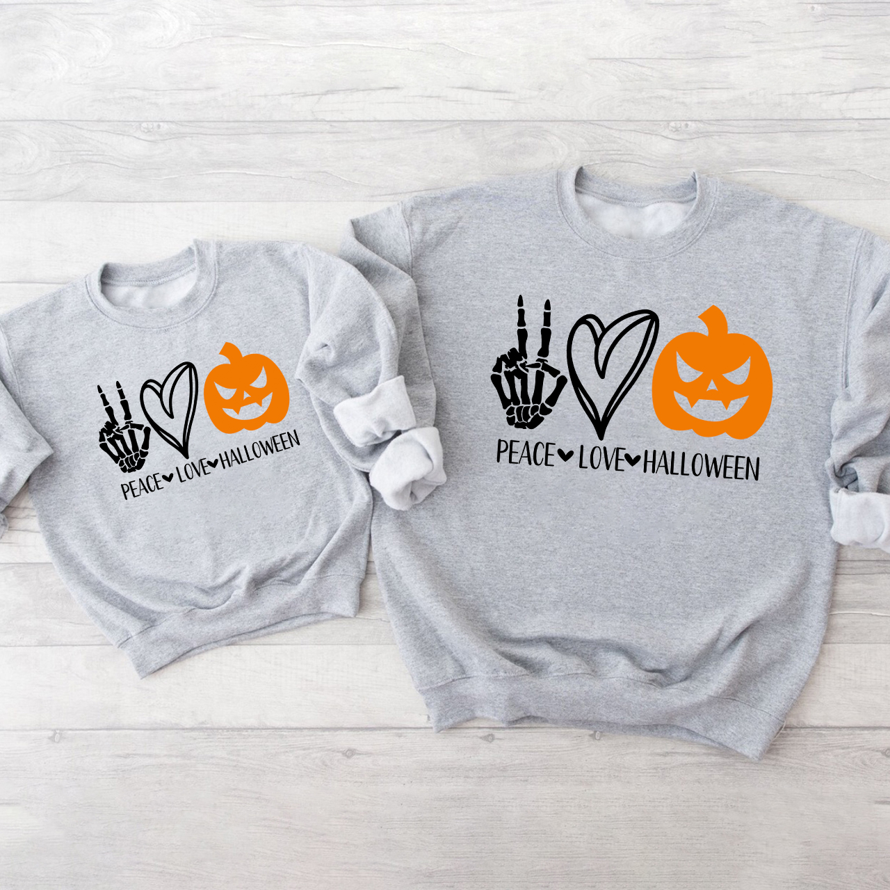 Peace Love Halloween Family Matching Sweatshirts