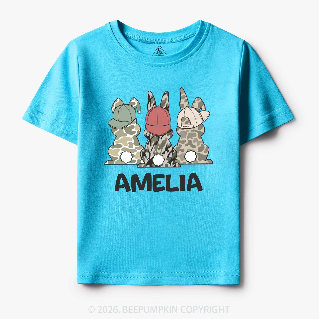 Personalized Camo Easter Bunny Toddler&Kid's Tees
