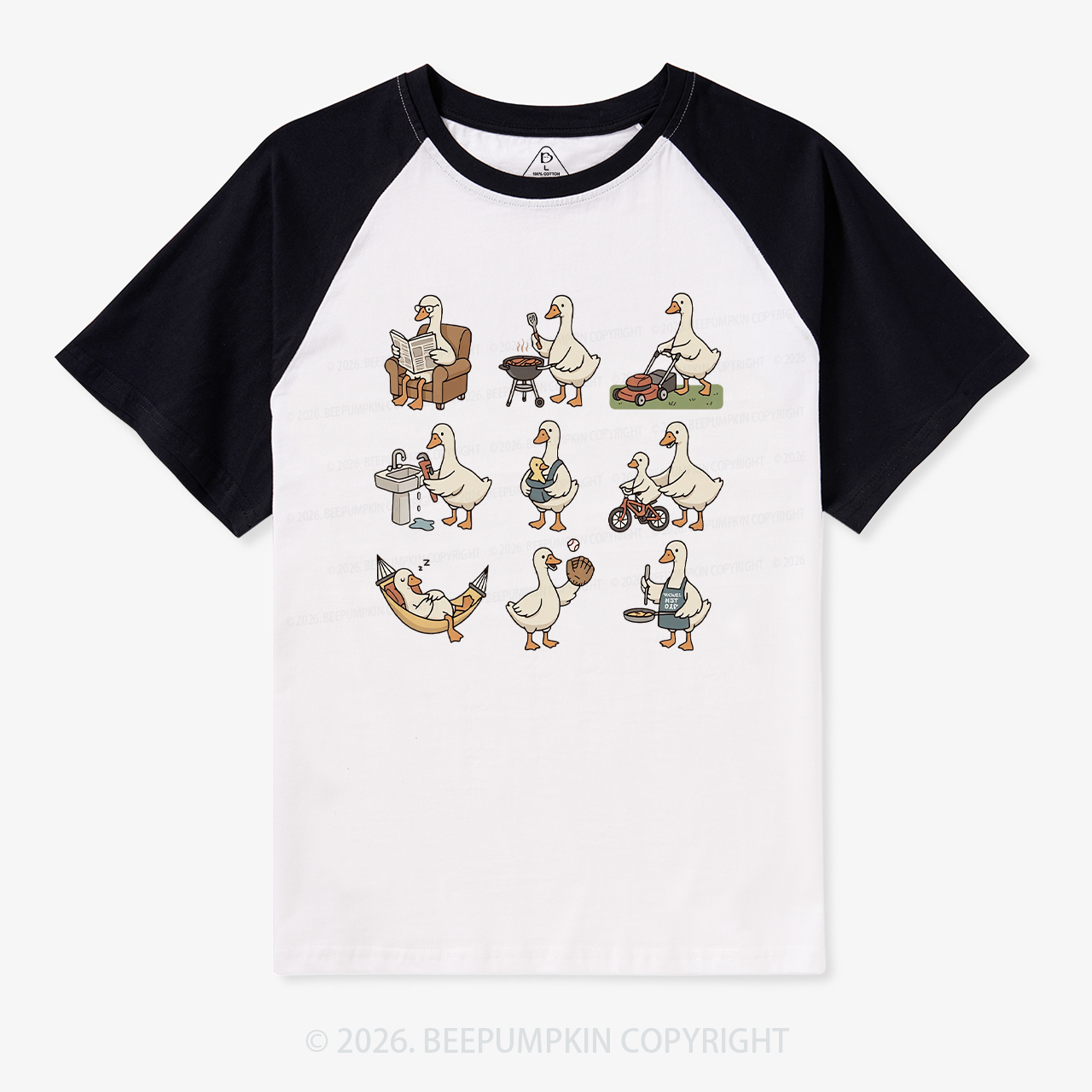 Funny Goose Dad Life Retro Raglan T-Shirt