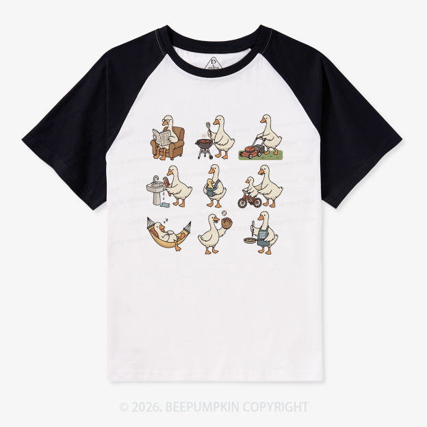 Funny Goose Dad Life Retro Raglan T-Shirt