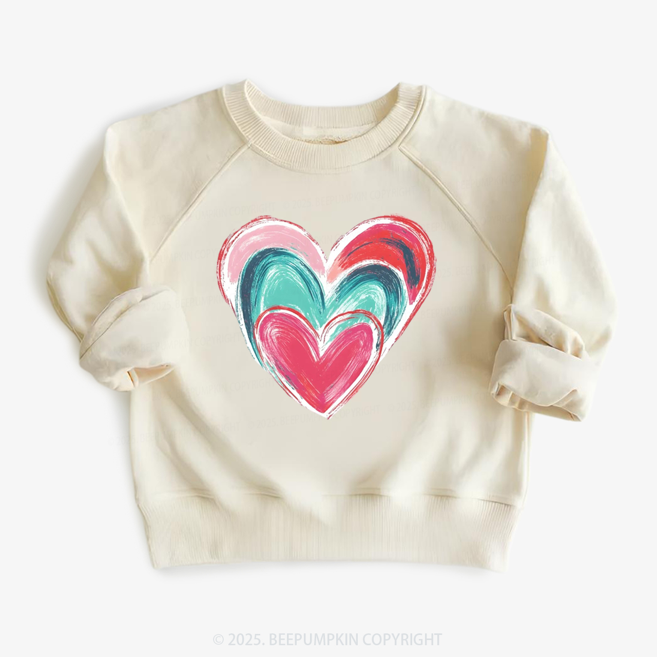 Colorful Heart Valentine's Day Kid's Sweatshirt